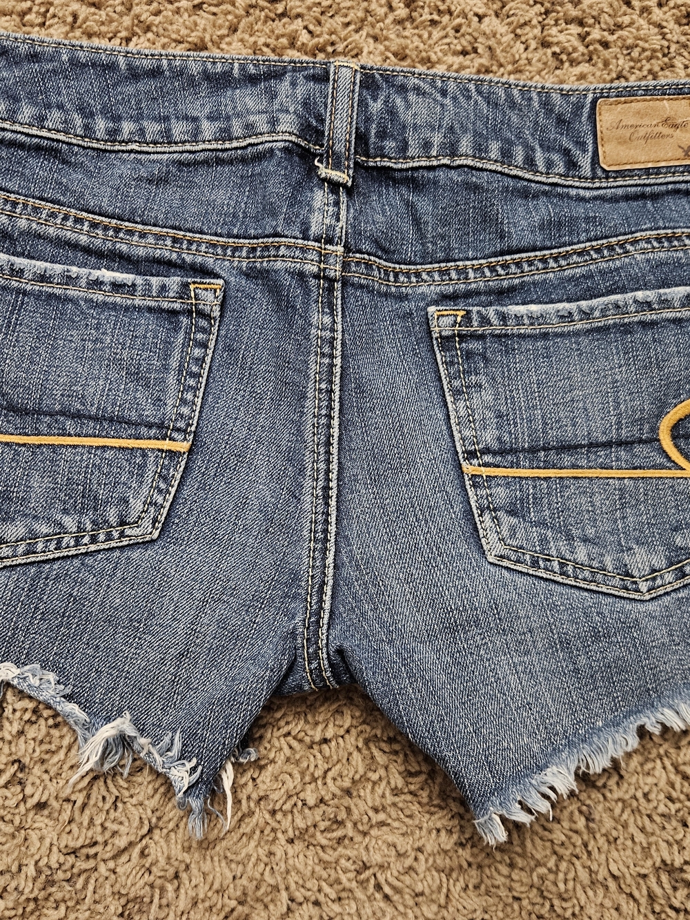American Eagle Outfitters Distressed Blue Denim Shorts Sz 0